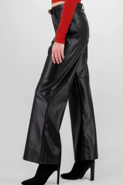 Shasa Belt Detail Straight Pants