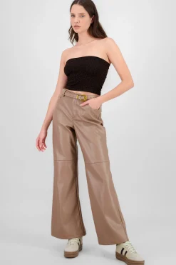 Shasa Belt Detail Straight Pants