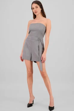 Shasa Belt Detail Strapless Romper