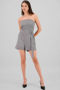 Shasa Belt Detail Strapless Romper