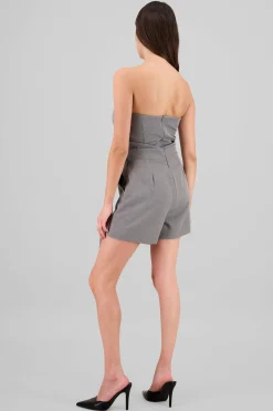 Shasa Belt Detail Strapless Romper