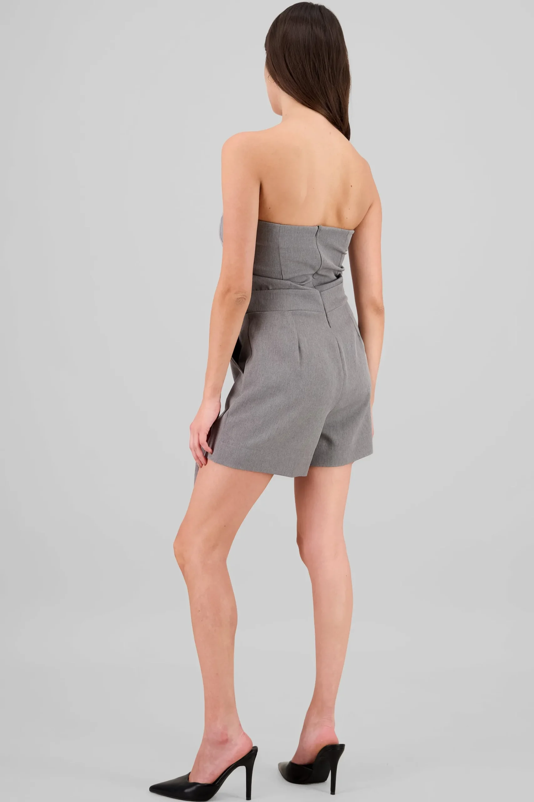 Shasa Belt Detail Strapless Romper
