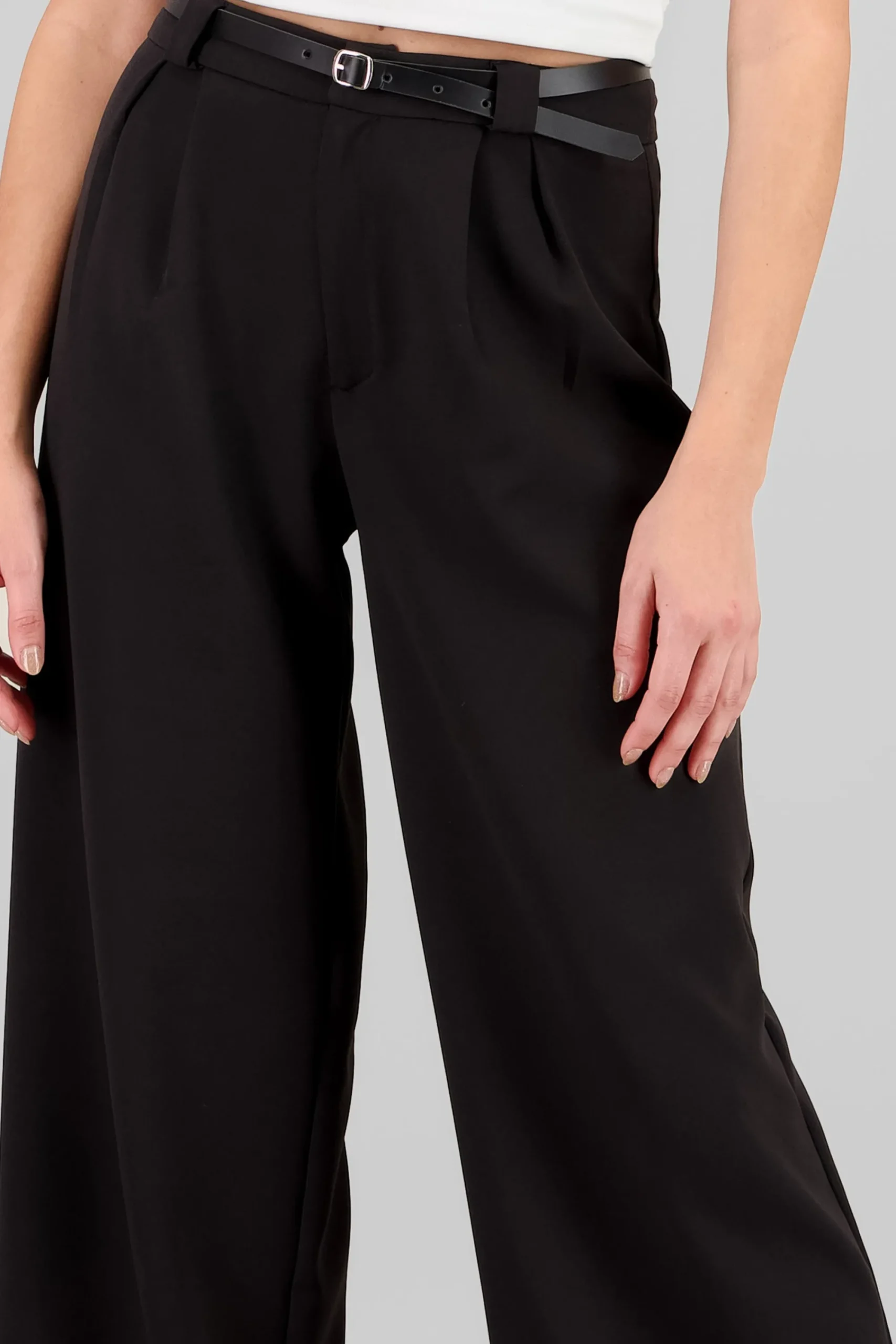 Shasa Belt Detail Tailored Pants