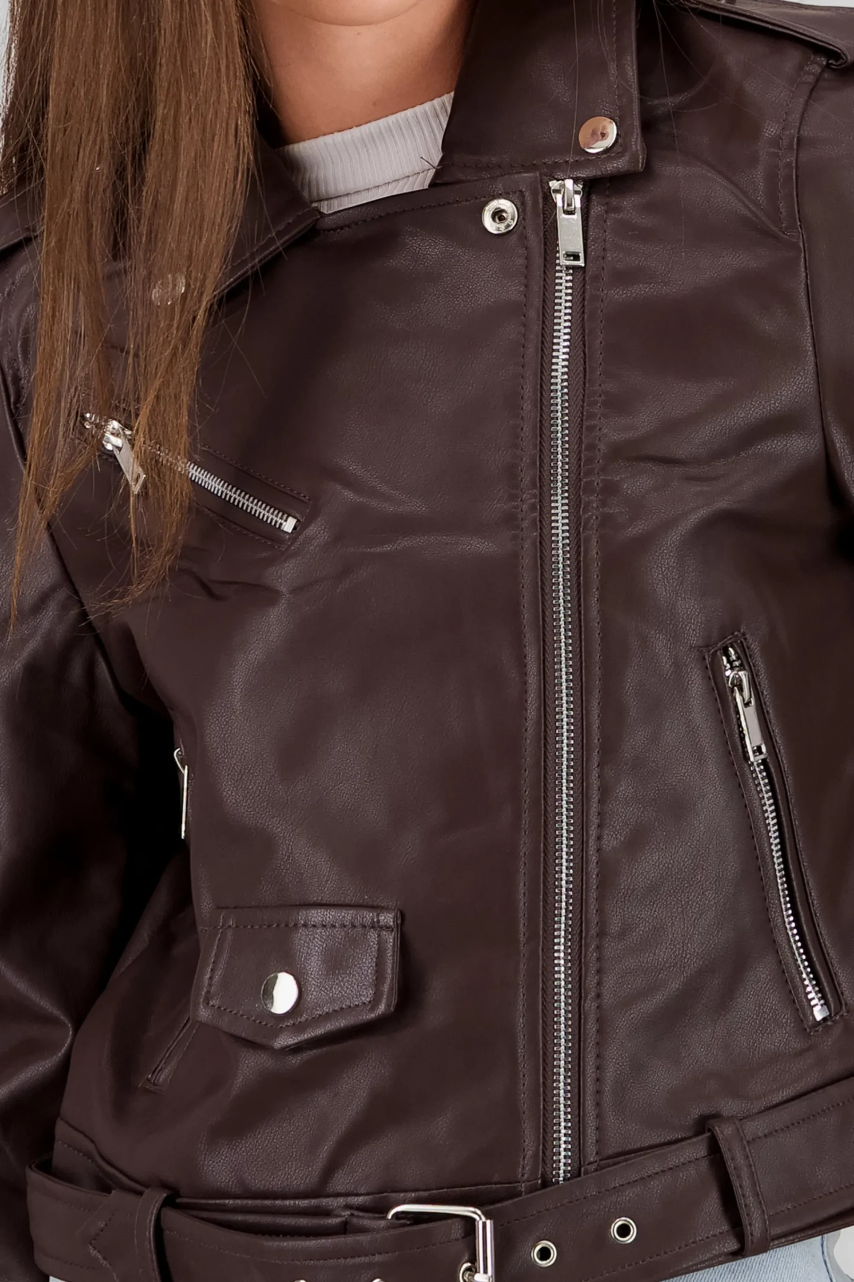 Shasa Biker Jacket with Zipper