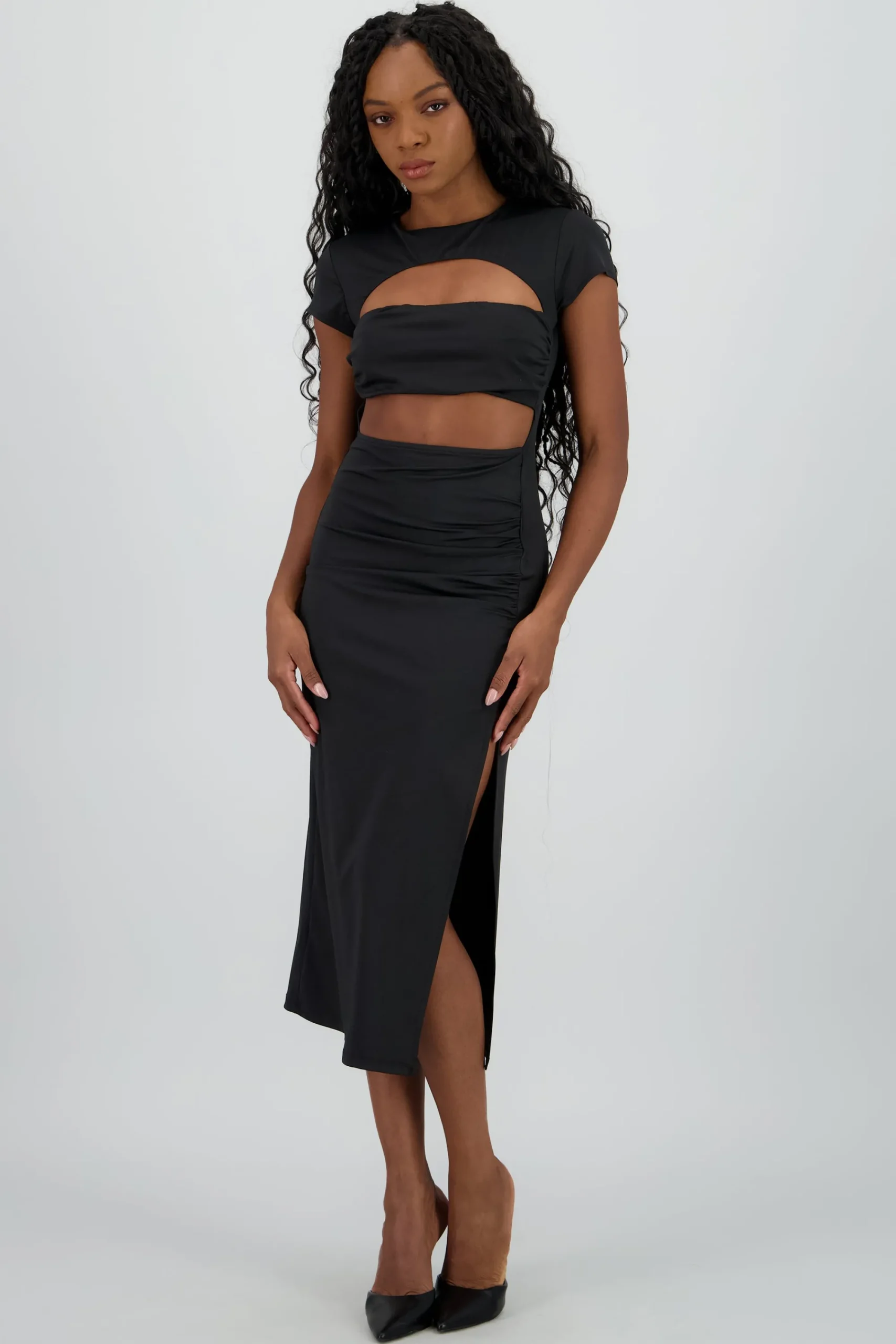 Shasa Bodycon Maxi Dress With Cut outs