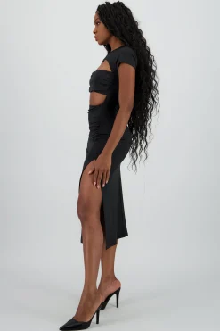 Shasa Bodycon Maxi Dress With Cut outs