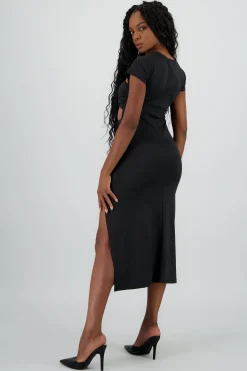 Shasa Bodycon Maxi Dress With Cut outs