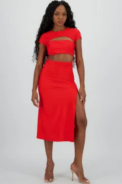 Shasa Bodycon Maxi Dress With Cut outs