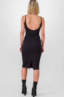 Shasa Bodycon midi dress with back slit