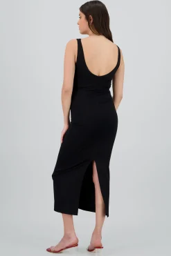 Shasa Bodycon V Neck Maxi Dress