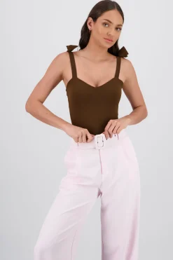 Shasa Bodysuit With Bow Straps