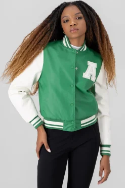 Shasa Bomber Jacket With Letter Patch