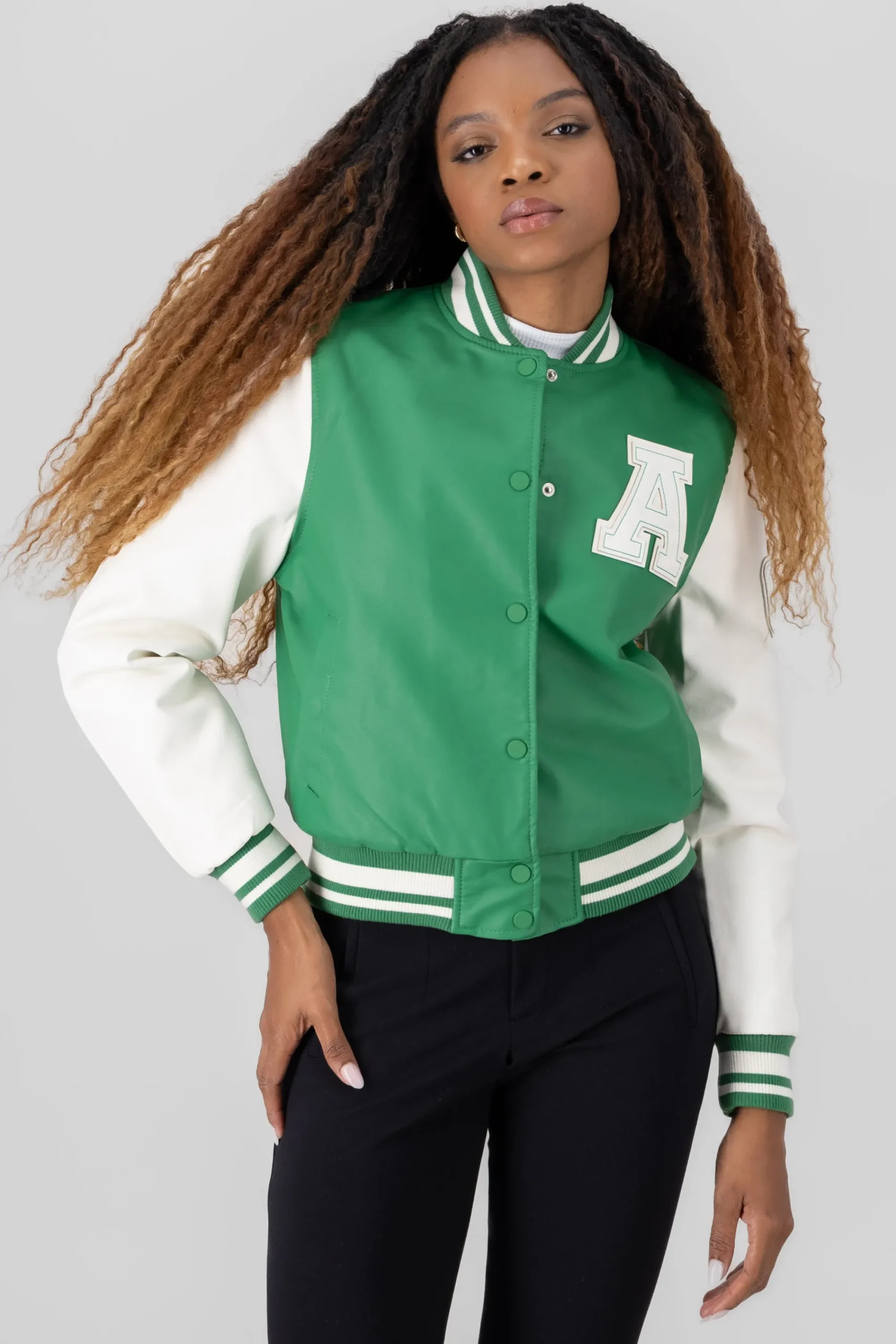 Shasa Bomber Jacket With Letter Patch