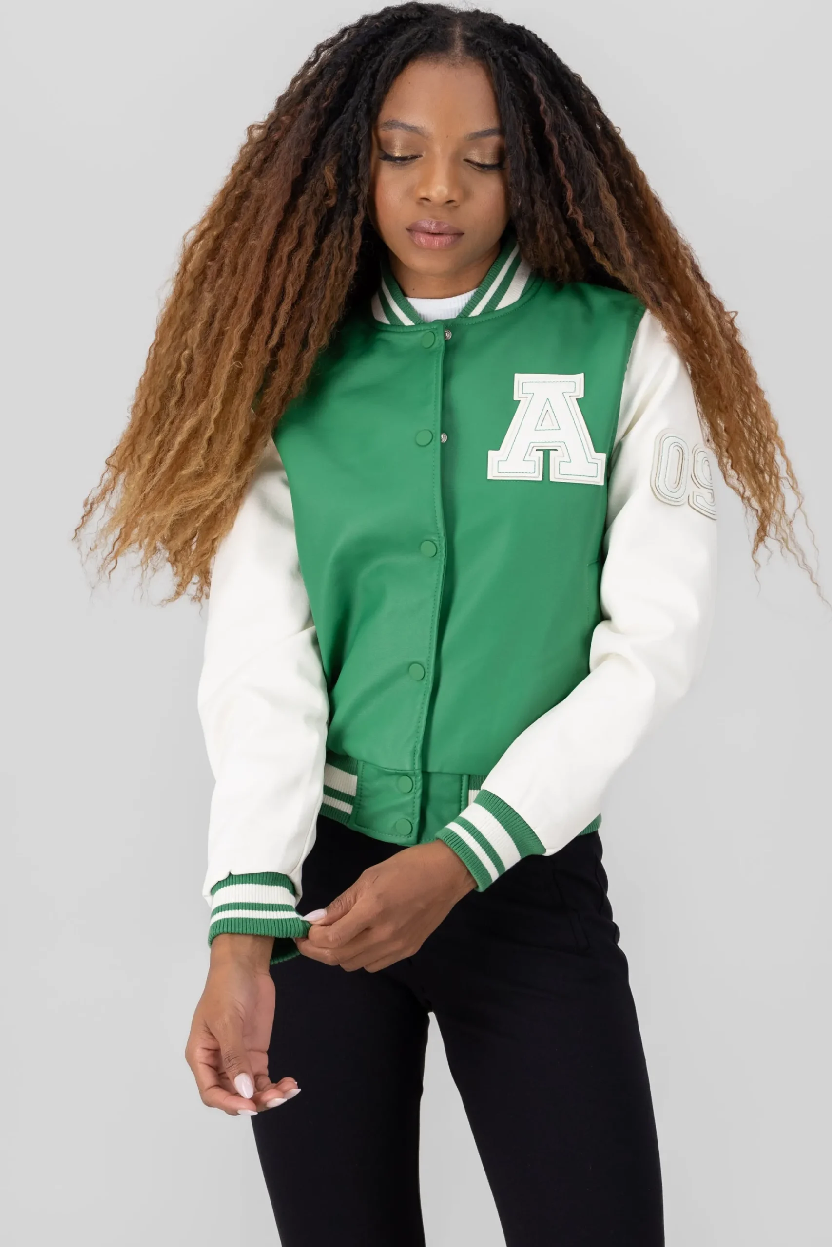 Shasa Bomber Jacket With Letter Patch