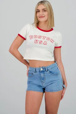 Shasa Boston Contrast Trim T Shirt