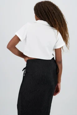 Shasa Bow Detail Crop Shirt