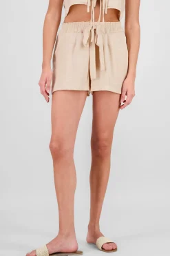 Shasa Bow Detail Elastic Waist Shorts