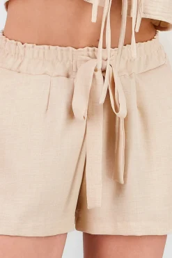 Shasa Bow Detail Elastic Waist Shorts