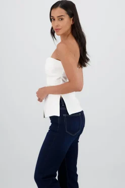 Shasa Bow Detail Heart Neckline Top