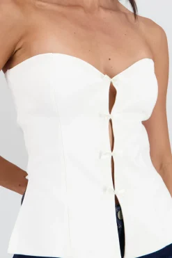 Shasa Bow Detail Heart Neckline Top