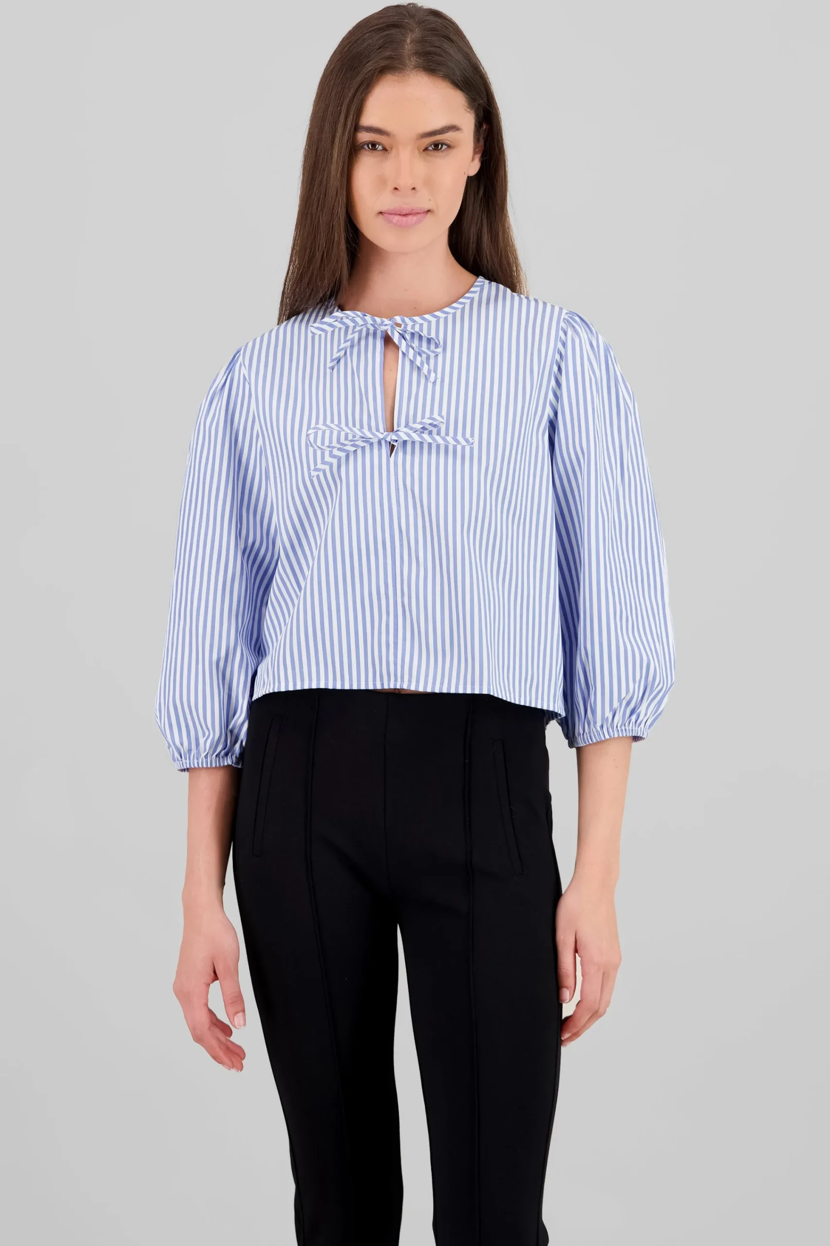 Shasa Bow Detail Puff Sleeve Shirt