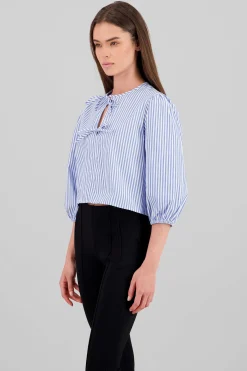 Shasa Bow Detail Puff Sleeve Shirt