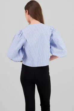 Shasa Bow Detail Puff Sleeve Shirt