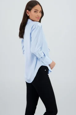Shasa Bow Detail Satin Shirt