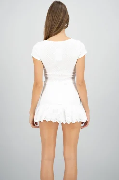 Shasa Bow Detail Short Sleeve Top