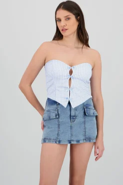 Shasa Bow Detail Strappless Top