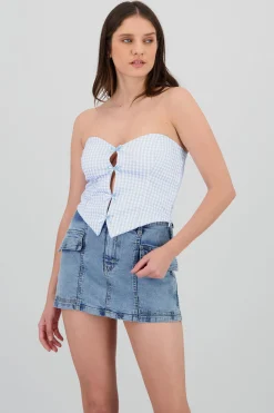 Shasa Bow Detail Strappless Top
