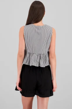 Shasa Bow Detail Striped Blouse