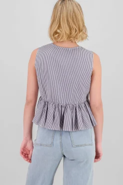 Shasa Bow Detail Striped Blouse
