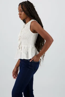 Shasa Bow Detail Textured Top