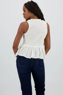 Shasa Bow Detail Textured Top