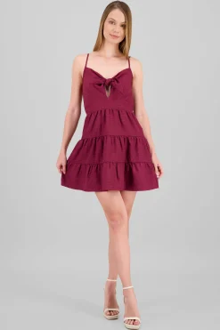 Shasa Bow Ruffle Mini Dress