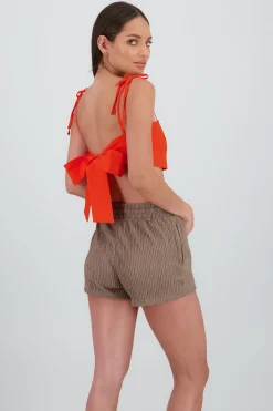 Shasa Bow Tie Strap Top
