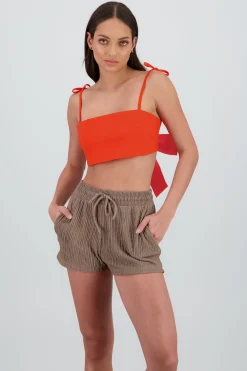 Shasa Bow Tie Strap Top