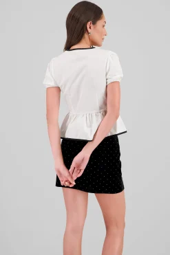 Shasa Bow Ties Peplum Blouse