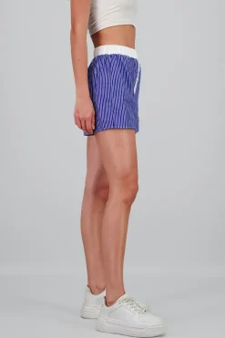 Shasa Boxer Style Striped Shorts with Contrast