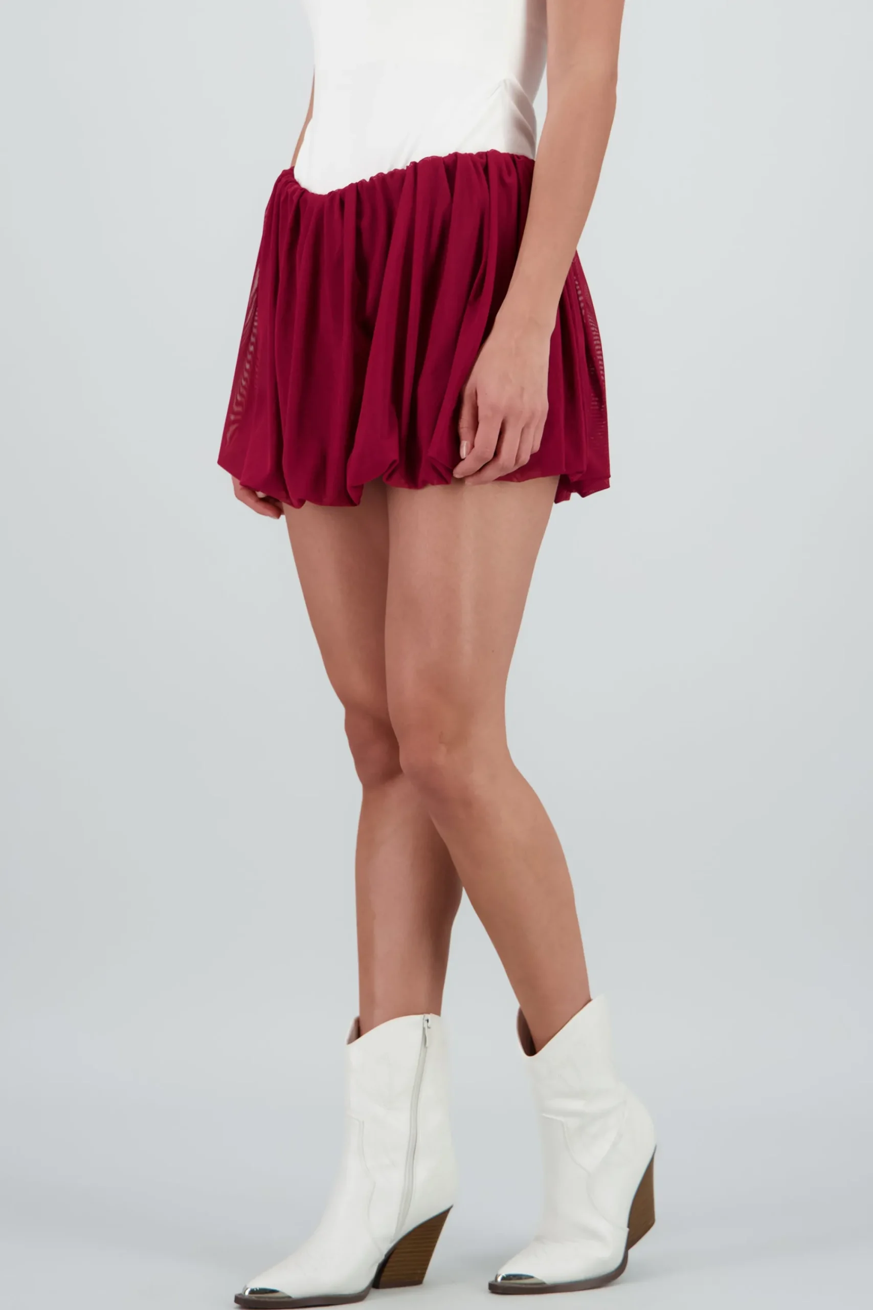 Shasa Bubble Mesh Mini Skirt
