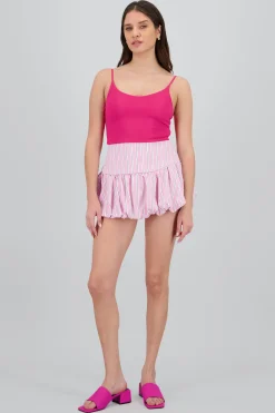 Shasa Bubble Mini Skirt with Stripe Detail
