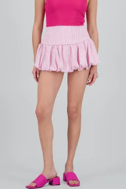 Shasa Bubble Mini Skirt with Stripe Detail