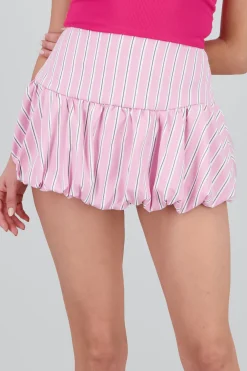 Shasa Bubble Mini Skirt with Stripe Detail