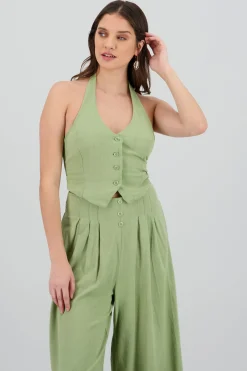 Shasa Buttoms Halter Vest