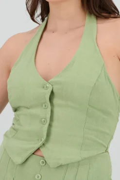 Shasa Buttoms Halter Vest