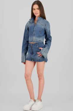 Shasa Button Detail Mini Skirt
