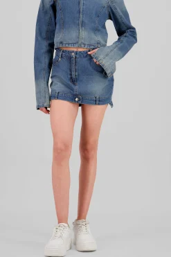Shasa Button Detail Mini Skirt