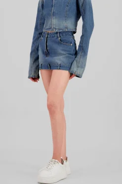 Shasa Button Detail Mini Skirt