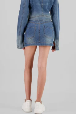 Shasa Button Detail Mini Skirt